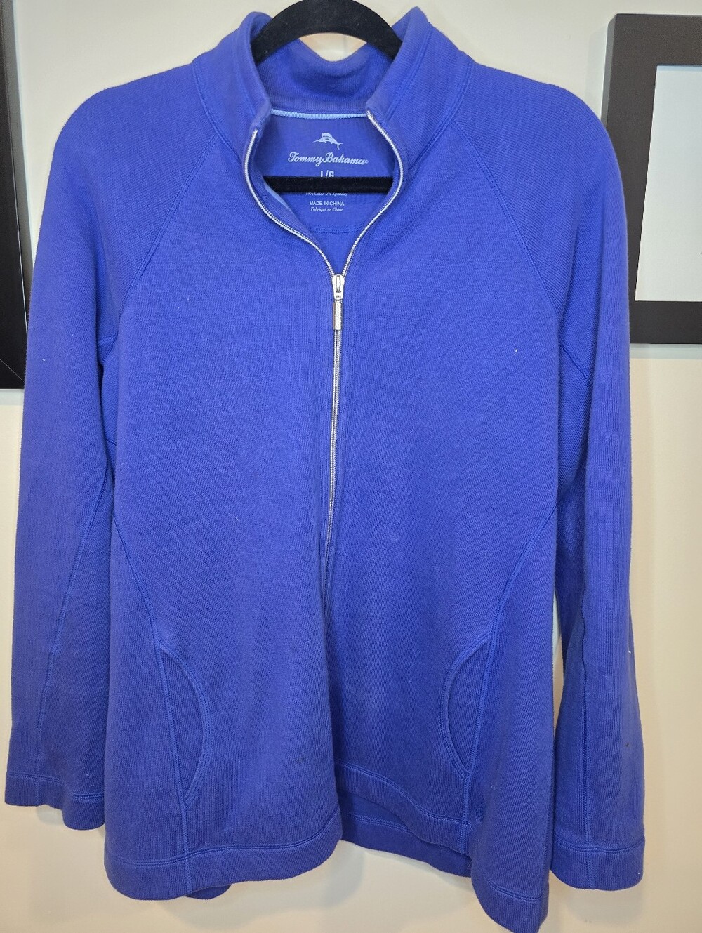 Tommy Bahama Women's Cobalt Zip-Up Bomber Jacket